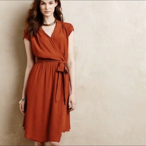 Anthropologie Maeve Noronha Wrap Dress Belted - Picture 3 of 14